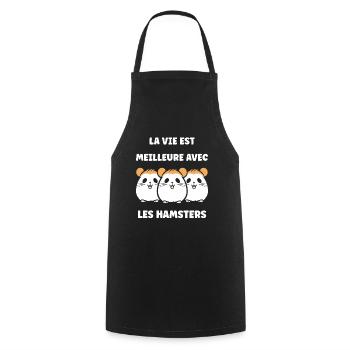Mignon Humour petit hamster - Tablier de cuisine - noir - Devant - AI Model Male 185 dark (185cm)