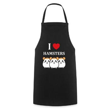 Mignon Humour petit hamster - Tablier de cuisine - noir - Devant - AI Model Male 185 dark (185cm)