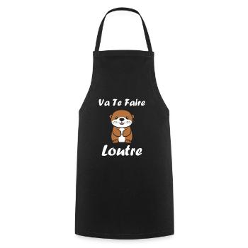 Humour petite loutre - Tablier de cuisine - noir - Devant - AI Model Male 185 dark (185cm)