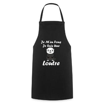 Humour petite loutre - Tablier de cuisine - noir - Devant - AI Model Male 185 dark (185cm)
