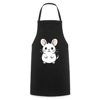 Petit chinchilla mignon - Tablier de cuisine - noir - Devant - AI Model Male 185 dark (185cm)