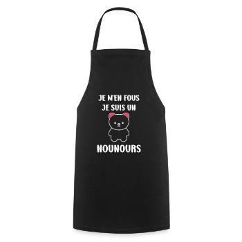 Ours en peluche petit nounours - Tablier de cuisine - noir - Devant - AI Model Male 185 dark (185cm)