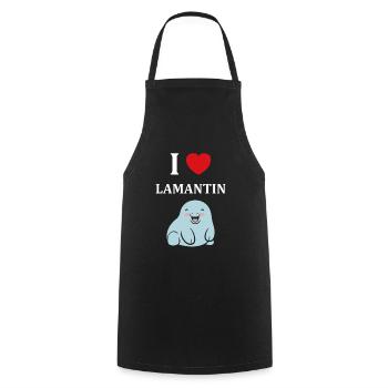 Drôle bébé minimaliste simple petit lamantin - Tablier de cuisine - noir - Devant - AI Model Male 185 dark (185cm)