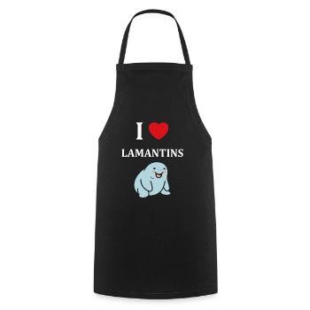 Drôle bébé minimaliste simple petit lamantin - Tablier de cuisine - noir - Devant - AI Model Male 185 dark (185cm)