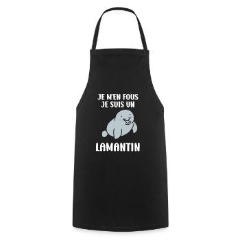 Drôle bébé minimaliste simple petit lamantin - Tablier de cuisine - noir - Devant - AI Model Male 185 dark (185cm)