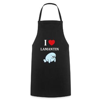 Drôle bébé minimaliste simple petit lamantin - Tablier de cuisine - noir - Devant - AI Model Male 185 dark (185cm)
