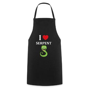 Humour petit serpent - Tablier de cuisine - noir - Devant - AI Model Male 185 dark (185cm)