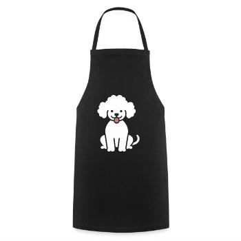 Humour chien petit caniche - Tablier de cuisine - noir - Devant - AI Model Male 185 dark (185cm)