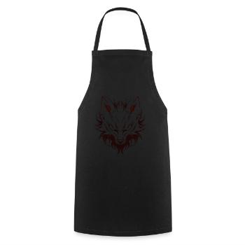 Humour petit renard japonais kitsune - Tablier de cuisine - noir - Devant - AI Model Male 185 dark (185cm)