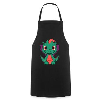 Baby Dragon - Cooking Apron - black - Front - AI Model Male 185 dark (185cm)