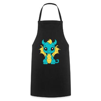 Baby Dragon - Cooking Apron - black - Front - AI Model Male 185 dark (185cm)