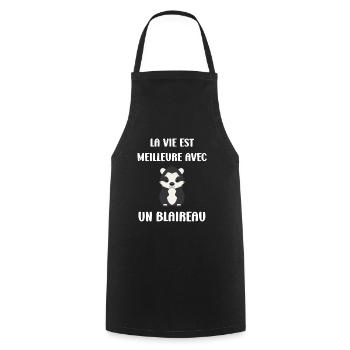 Humour blaireau - Tablier de cuisine - noir - Devant - AI Model Male 185 dark (185cm)
