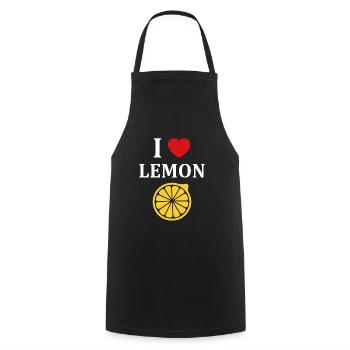 Humour petit citron - Tablier de cuisine - noir - Devant - AI Model Male 185 dark (185cm)