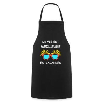 Je suis en vacances - Tablier de cuisine - noir - Devant - AI Model Male 185 dark (185cm)