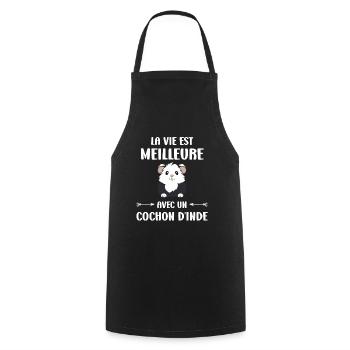 Humour cochon d'ine - Tablier de cuisine - noir - Devant - AI Model Male 185 dark (185cm)