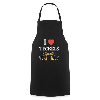 Humour chien teckel - Tablier de cuisine - noir - Devant - AI Model Male 185 dark (185cm)