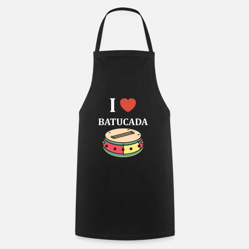 Humour tambour batucada - Tablier de cuisine - noir