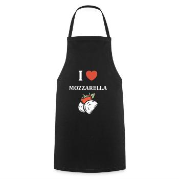 Humour mozzarella - Tablier de cuisine - noir - Devant - AI Model Male 185 dark (185cm)