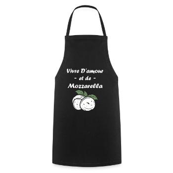 Humour mozzarella - Tablier de cuisine - noir - Devant - AI Model Male 185 dark (185cm)