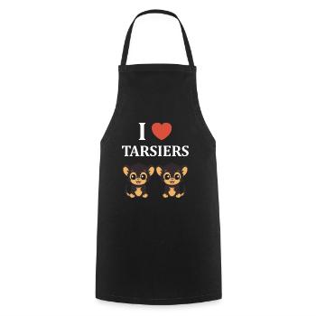 Humour tarsier - Tablier de cuisine - noir - Devant - AI Model Male 185 dark (185cm)
