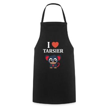 Humour tarsier - Tablier de cuisine - noir - Devant - AI Model Male 185 dark (185cm)