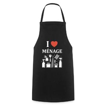 Humou ménage - Tablier de cuisine - noir - Devant - AI Model Male 185 dark (185cm)