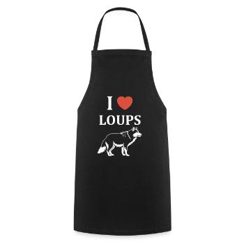 Humour loup - Tablier de cuisine - noir - Devant - AI Model Male 185 dark (185cm)