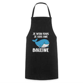 Baleines bleu Amour baleine - Tablier de cuisine - noir - Devant - AI Model Male 185 dark (185cm)