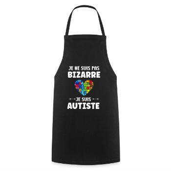 sensibilisation a l'autisme autiste - Tablier de cuisine - noir - Devant - AI Model Male 185 dark (185cm)