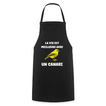 Humour Canari - Tablier de cuisine - noir - Devant - AI Model Male 185 dark (185cm)