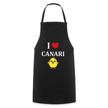 Humour Canari - Tablier de cuisine - noir - Devant - AI Model Male 185 dark (185cm)