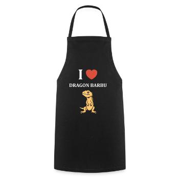 Dragon barbu - Tablier de cuisine - noir - Devant - AI Model Male 185 dark (185cm)