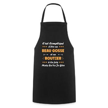 routier - Tablier de cuisine - noir - Devant - AI Model Male 185 dark (185cm)