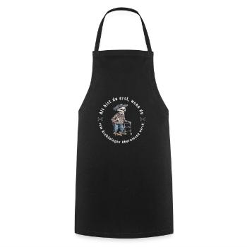 old are you first archaeologist retirement pensioner - Cooking Apron - black - Front - AI Model Male 185 dark (185cm)