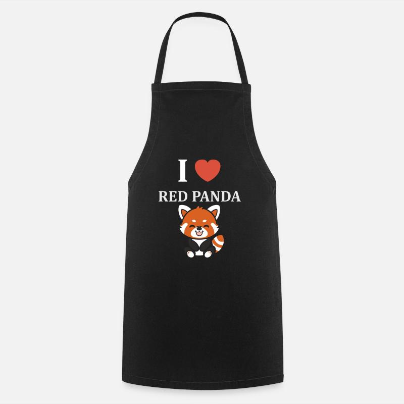 Panda roux - Tablier de cuisine - noir