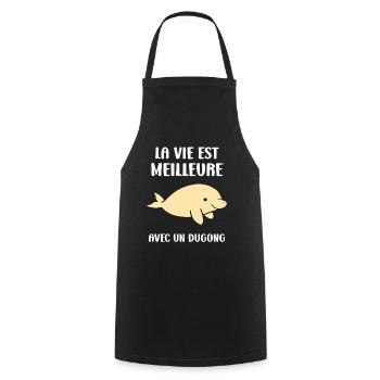 Dugong - Cooking Apron - black - Front - AI Model Male 185 dark (185cm)