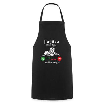 Jiu Jitsu ruft und ich muss gehen - Kochschürze - Schwarz - Vorne - AI Model Male 185 dark (185cm)