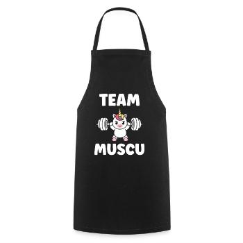 Humour musculation - Tablier de cuisine - noir - Devant - AI Model Male 185 dark (185cm)