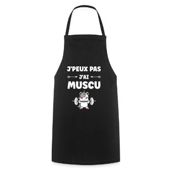 Humour musculation - Tablier de cuisine - noir - Devant - AI Model Male 185 dark (185cm)