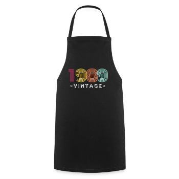 1989 VINTAGE - Tablier de cuisine - noir - Devant - AI Model Male 185 dark (185cm)