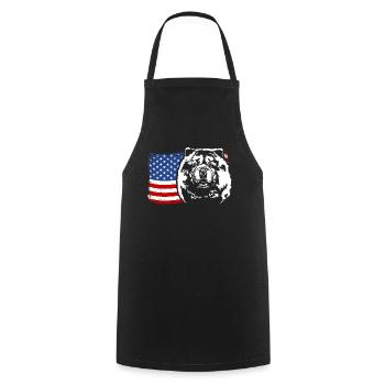 CHOW CHOW America Flag Dogs Wilsigns - Tablier de cuisine - noir - Devant - AI Model Male 185 dark (185cm)