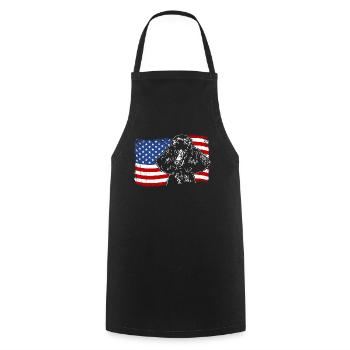 Pudel Amerika Fahne Hund Hunde Wilsigns - Kochschürze - Schwarz - Vorne - AI Model Male 185 dark (185cm)