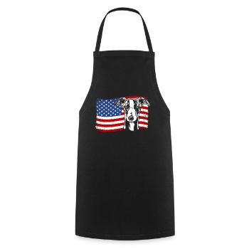 Whippet America Flag Dogs Dog Wilsigns - Cooking Apron - black - Front - AI Model Male 185 dark (185cm)