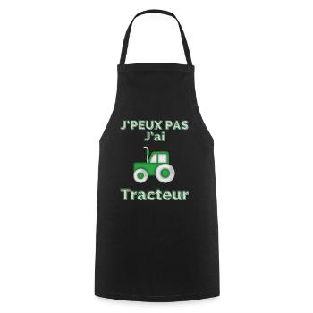 J'Peux pas j'ai tracteur - Tablier de cuisine - noir - Devant - AI Model Male 185 dark (185cm)