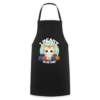 Chat Laine Tricot Crochet Fait Fait Mignon - Tablier de cuisine - noir - Devant - AI Model Male 185 dark (185cm)