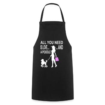 Fille aime caniche chien race chien cadeau - Tablier de cuisine - noir - Devant - AI Model Male 185 dark (185cm)