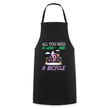 Radfahrerin Spruch Radsport Radrennen Geschenkidee - Kochschürze - Schwarz - Vorne - AI Model Male 185 dark (185cm)