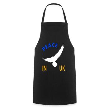 Peace in Ukraine born Ukrainian flag - Cooking Apron - black - Front - AI Model Male 185 dark (185cm)