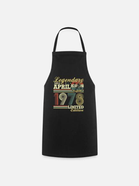 April 1978 Jahrgang Geburtstag Vintage Retro - Kochschürze - Schwarz