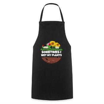 Parfois, je mouille mes plantes - Tablier de cuisine - noir - Devant - AI Model Male 185 dark (185cm)